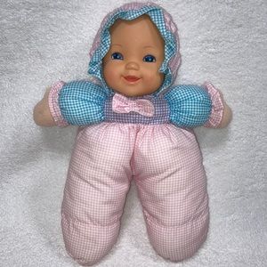 VERY RARE Vintage H.K. City Toys Baby Doll Lovey 11" Plush Stuffed Animal Toy